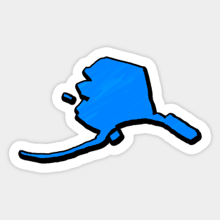 Bright Blue Alaska Outline Sticker